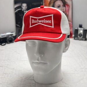 Vintage Budweiser Trucker Hat | Made USA · Mesh Snapback · Beer Promo Cap